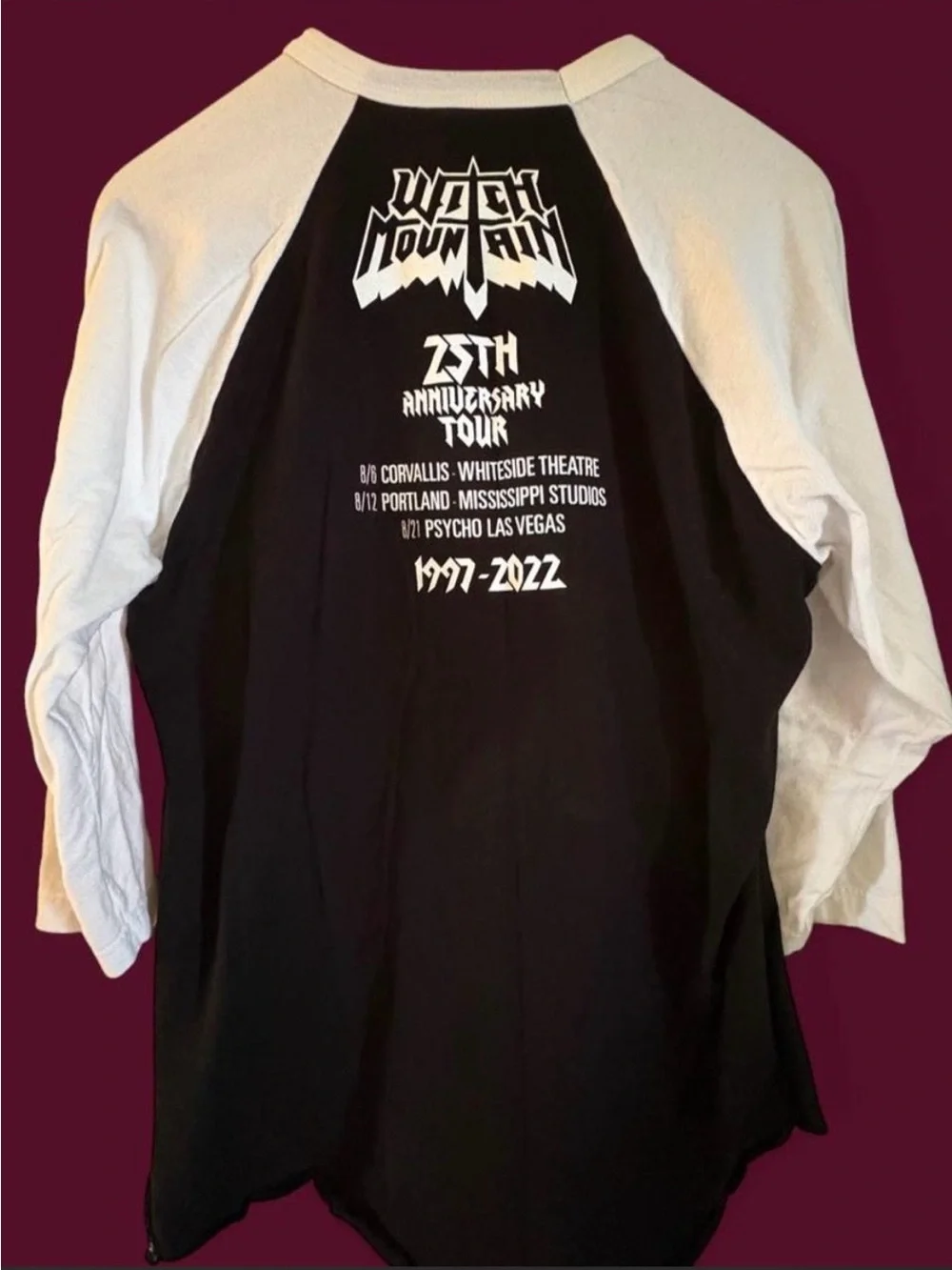 Tultex Black Body White Raglan Sleeve Graphic Long Sleeve Tee